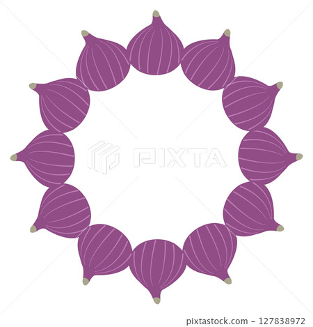 Fall elements vector frame with figs in flat design style. Hand drawn autumn illustration for banners, cards, social media 127838972