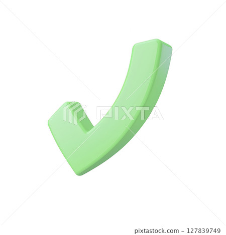 3D green check mark symbol on transparent background, representing approval or confirmation. check mark is tilted slightly, giving it dynamic and modern appearance 3D green check mark symbol on transparent background, representing approval or confirmation. check mark is tilted slightly, giving it dynamic and modern appearance 127839749