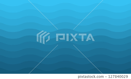 An abstract background with waves. A blue waves background. Sea waves. Shades of blue ocean wavy surface. The sea layers illustration. 127840029