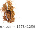 Close up raw buckwheat background. 127841259