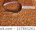 Close up raw buckwheat background. 127841261