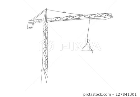 Building crane sketch 127841301
