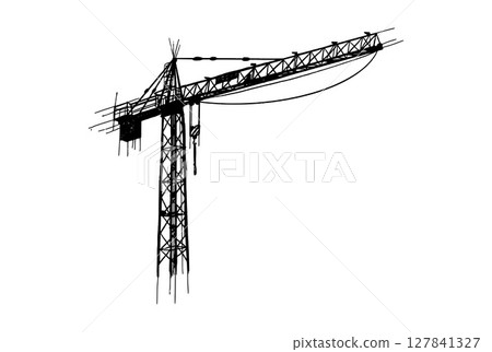 Building crane sketch Building crane sketch 127841327