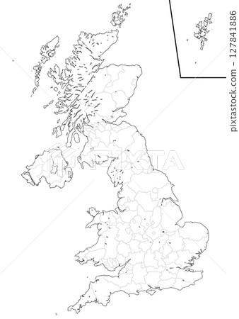 英國空白地圖 127841886