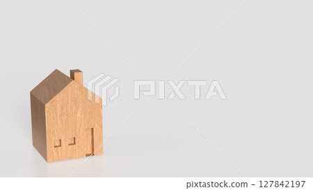 The Wood House on white Background for property or Building concept 3d Rendering. The Wood House on white Background for property or Building concept 3d Rendering. 127842197
