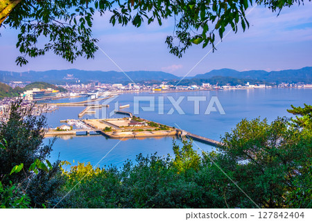 Port and streetscape of Kojima, Kurashiki city 127842404