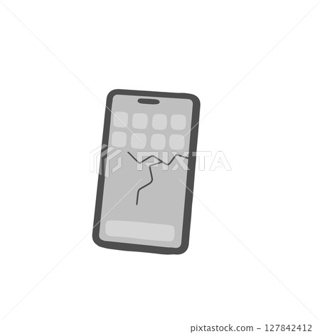 Illustration of a cracked smartphone 127842412