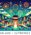 Background image of a fireworks festival at night 127843021