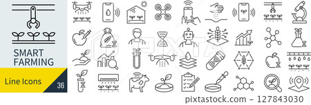Smart agriculture icon set 127843030