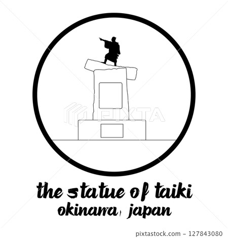 Circle Icon The statue of Taiki. Vector illustration Circle Icon The statue of Taiki. Vector illustration 127843080