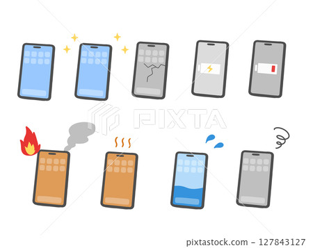 Simple smartphone illustration set 127843127