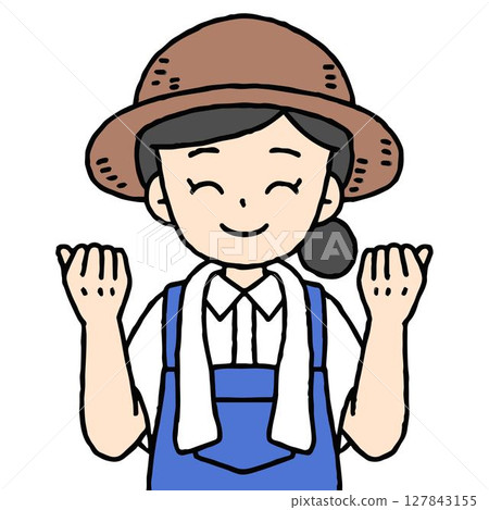 一位農婦正在揮拳 一位農婦正在揮拳 127843155