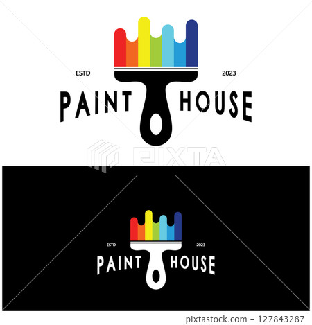 logo icon illustration house paint with a blend of brushes and rollers for house wall paint design, minimalist house, painting, interior, building, property business, wallpaper, vector concept logo icon illustration house paint with a blend of brushes and rollers for house wall paint design, minimalist house, painting, interior, building, property business, wallpaper, vector concept 127843287