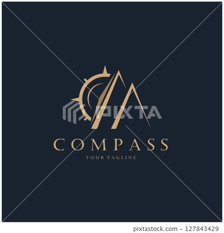compass icon isolated on background.modern flat compass pictogram,business,marketing,internet concept.trendy simple vector symbol for websitedesign or button to mobile app.logo illustration. 127843429