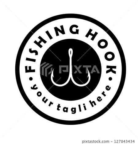 fishing hook logo design, fishing bait, fishing shop, tournament, angler, fishing community 127843434