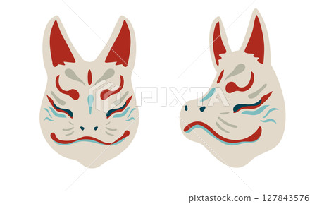 Fox mask set (simple vector illustration) 127843576