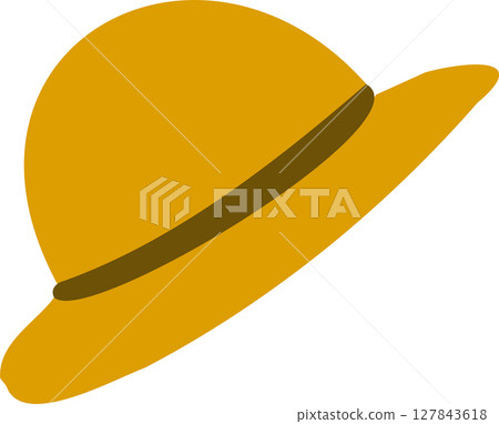 Yellow straw hat Yellow straw hat 127843618