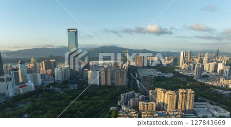 Aerial view of downtown landscape in Shenzhen city, China 127843669