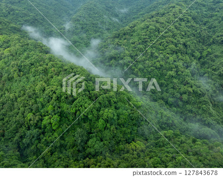 Aerial view of beautiful forest mountain landscape Aerial view of beautiful forest mountain landscape 127843678