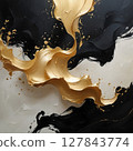 Gold and black wave pattern 127843774