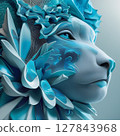 Blue shining lion 127843968