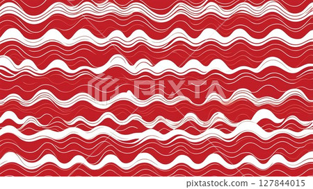 A minimalist decorative frame with a red and white Seigaiha decorative pattern | Japanese-style template material 127844015