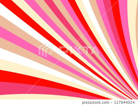 Concentrated line burst, gorgeous pink-red illustration background, stylish modern, ribbon popping out, vector 127844024