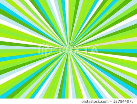 爆發式集中線條插畫背景素材，色彩鮮豔的藍綠色，速度感，時尚的光線，向量圖 127844073