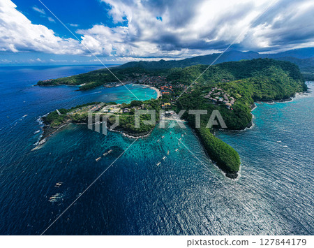 Beautiful blue sea in Padangbai, Bali Beautiful blue sea in Padangbai, Bali 127844179