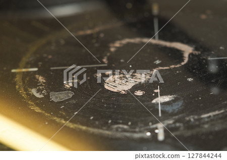 closeup of dirty electric stove closeup of dirty electric stove 127844244