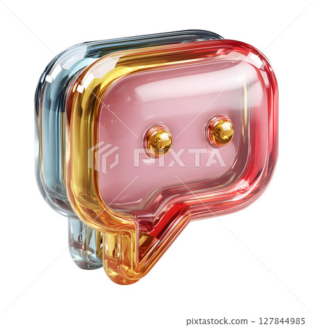 Modern chat bubble icon in vibrant colors, featuring clean and stylish design that conveys communication and connection 127844985