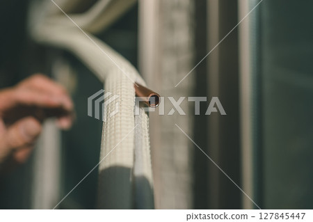 Air conditioning piping before flaring Air conditioning piping before flaring 127845447