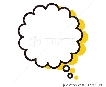 Hand-drawn style yellow shadowed speech bubble Fluffy 25 Hand-drawn style yellow shadowed speech bubble Fluffy 25 127846490