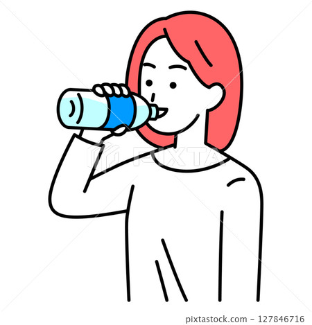 Casual woman hydrating Casual woman hydrating 127846716