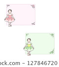 Ballerina bowing card/speech bubble 127846720