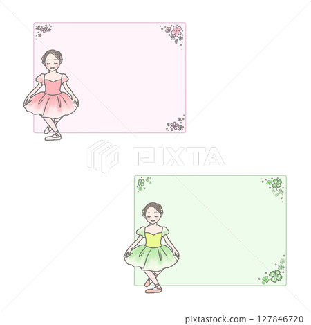Ballerina bowing card/speech bubble 127846720