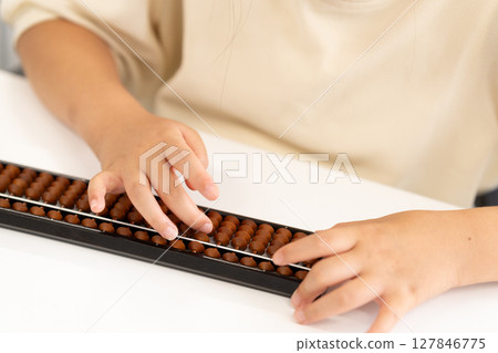 Abacus class, close-up of hands Abacus class, close-up of hands 127846775