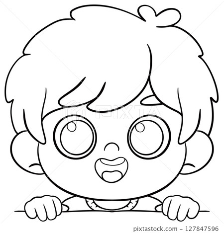 kids clipart border peek 127847596