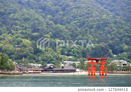 嚴島神社的大鳥居（廣島縣二十日市市） 127848418