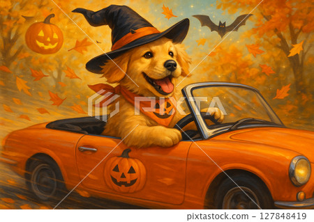 狗狗們在萬聖節玩得很開心 狗狗們在萬聖節玩得很開心 127848419