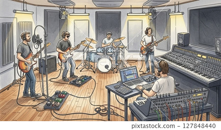 採用最新設備的錄音現場 127848440