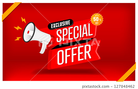 特價/限量銷售橫幅插圖 127848462