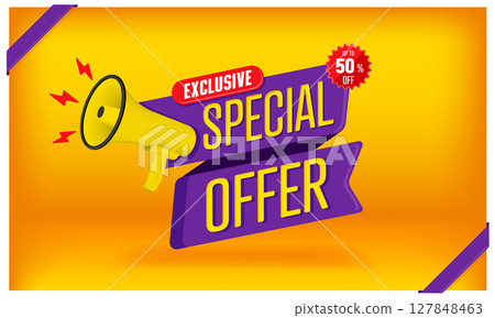 Special offer/limited sale banner illustration 127848463
