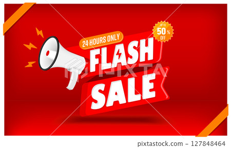 閃購/限時銷售橫幅插圖 127848464