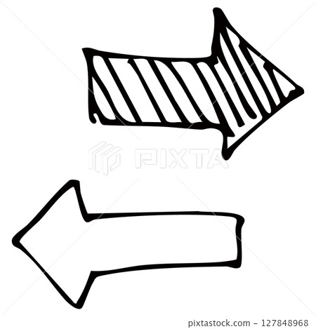 Pen-drawn arrow illustration material vector 127848968