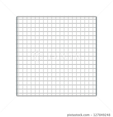 Illustration of a rectangular fine-mesh grill 127849248