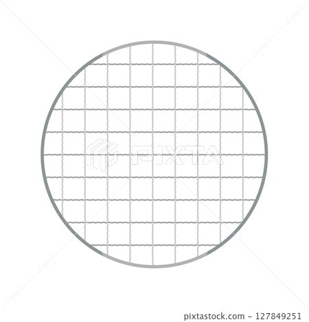 圓形和方形粗烤架插圖 127849251