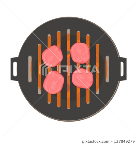 炭火烤牛舌的插圖 炭火烤牛舌的插圖 127849279