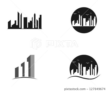 Modern City skyline . city silhouette. vector Modern City skyline . city silhouette. vector 127849674