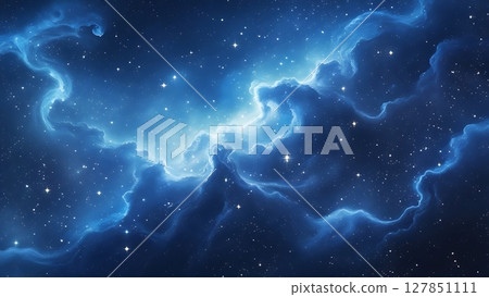 Abstract Blue Starry Nebula with Dreamy Space Elements 10-4 Abstract Blue Starry Nebula with Dreamy Space Elements 10-4 127851111